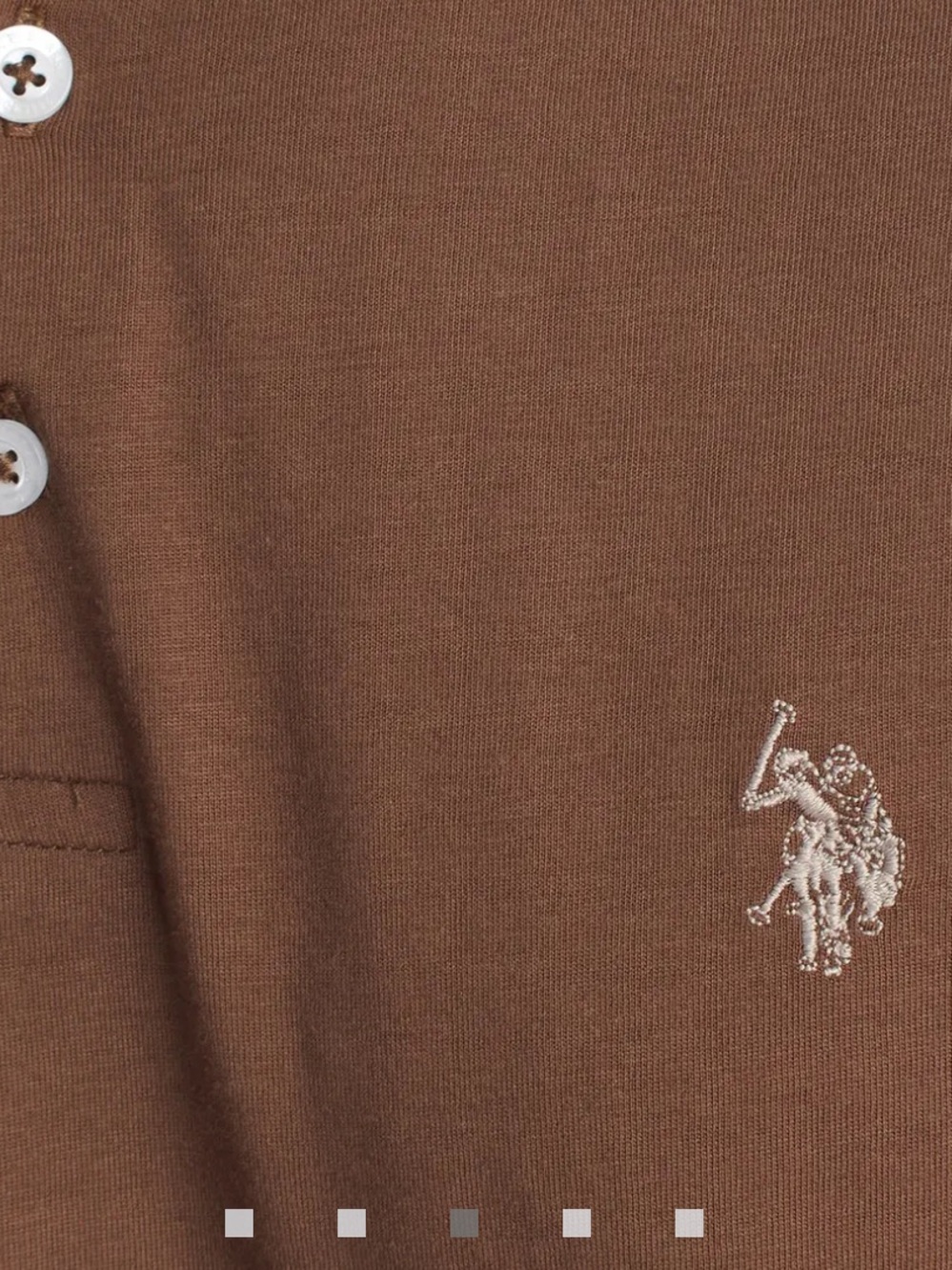 U.S. Polo Assn. Brown Short Sleeve Polo with Embroidered Logo size Large - Picture 3 of 9